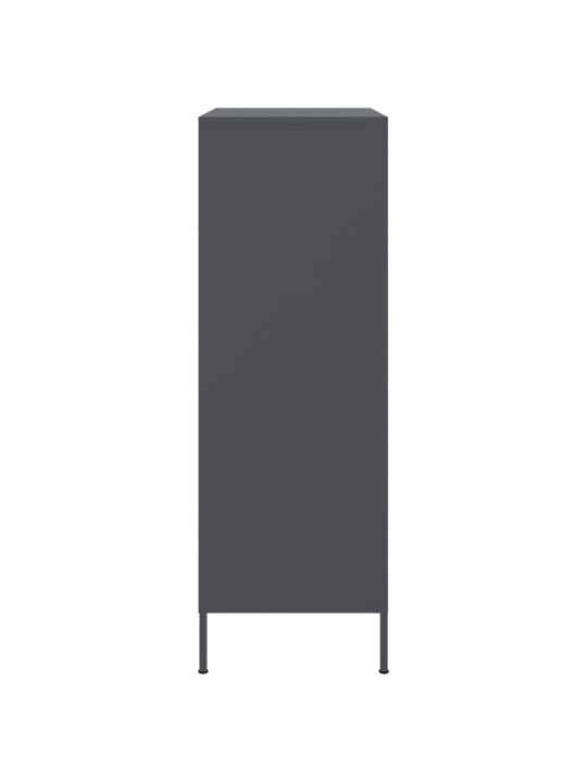 Skříň highboard antracitová 68 x 39 x 113 cm ocel