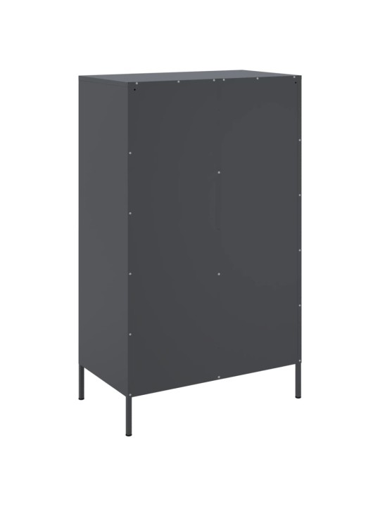 Skříň highboard antracitová 68 x 39 x 113 cm ocel