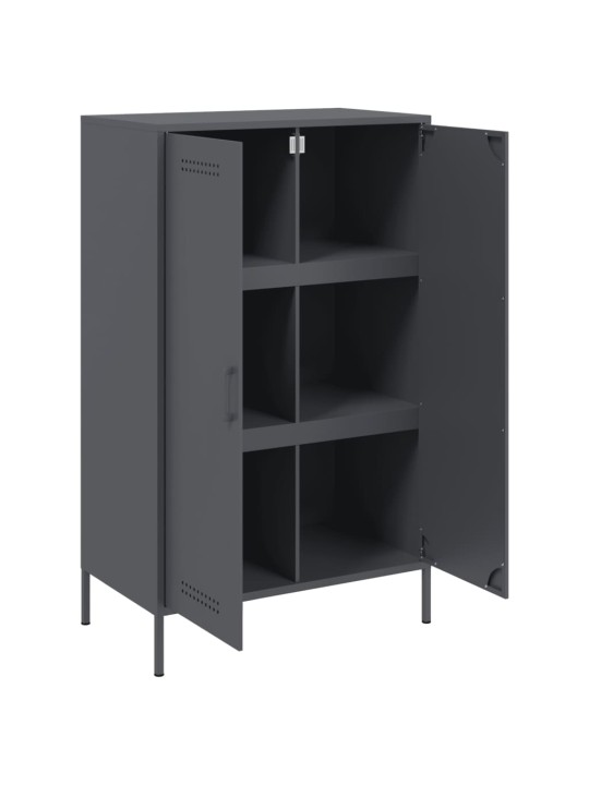 Skříň highboard antracitová 68 x 39 x 113 cm ocel