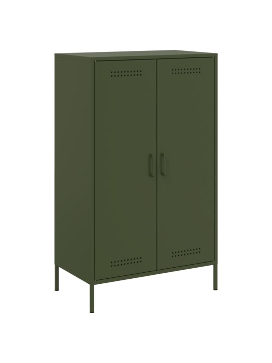 Skříň highboard olivově zelená 68 x 39 x 113 cm ocel
