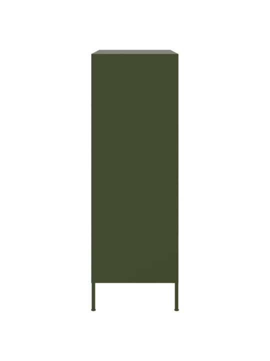 Skříň highboard olivově zelená 68 x 39 x 113 cm ocel