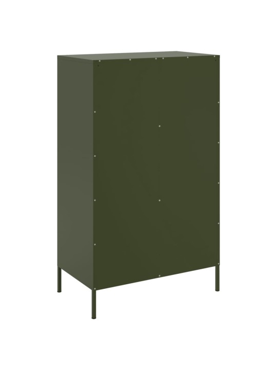 Skříň highboard olivově zelená 68 x 39 x 113 cm ocel