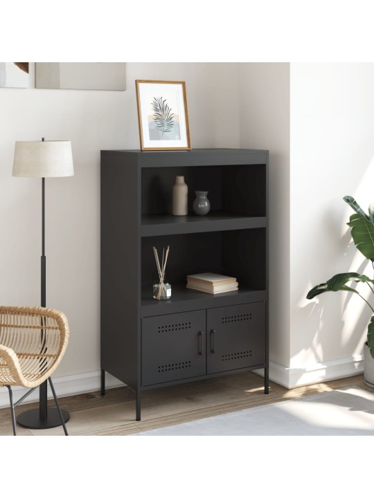 Skříň highboard černá 68 x 39 x 113 cm ocel