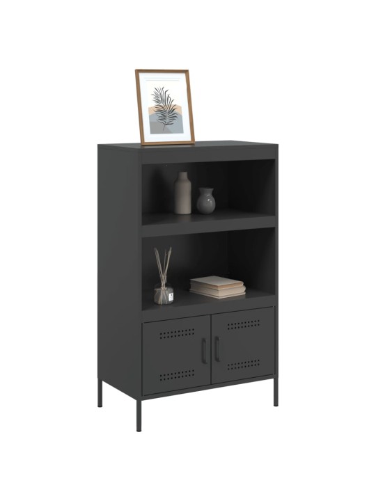 Skříň highboard černá 68 x 39 x 113 cm ocel