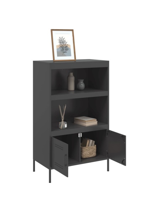 Skříň highboard černá 68 x 39 x 113 cm ocel