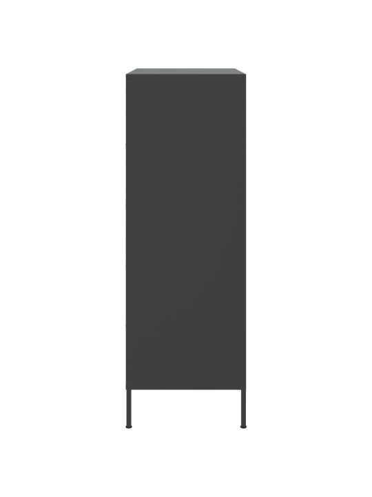 Skříň highboard černá 68 x 39 x 113 cm ocel