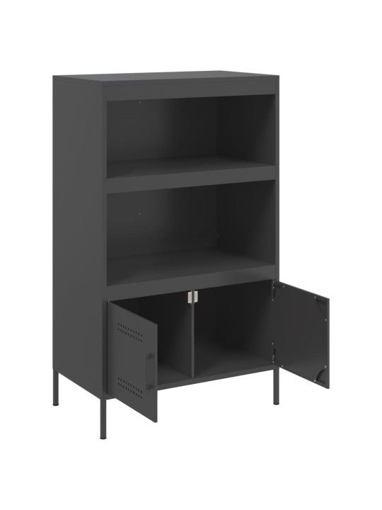 Skříň highboard černá 68 x 39 x 113 cm ocel