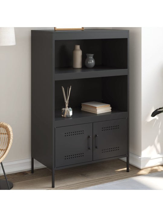 Skříň highboard černá 68 x 39 x 113 cm ocel