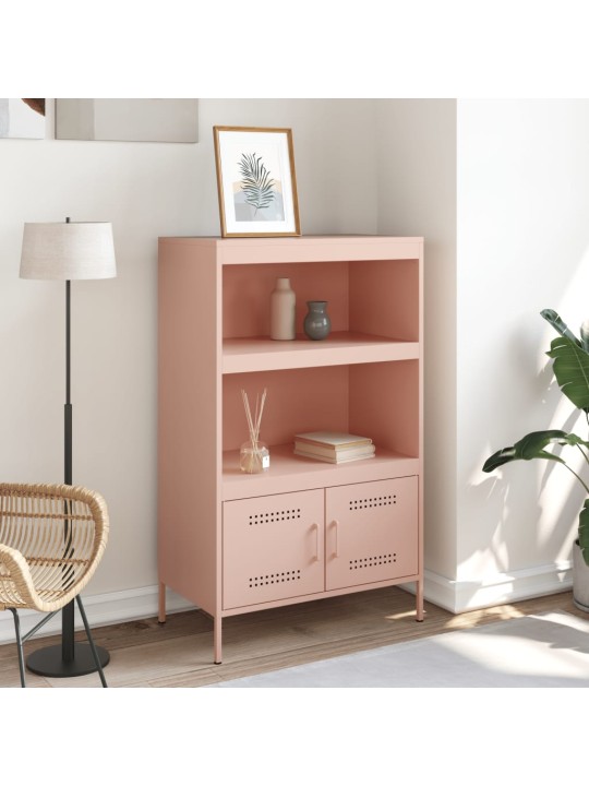 Skříň highboard růžová 68 x 39 x 113 cm ocel