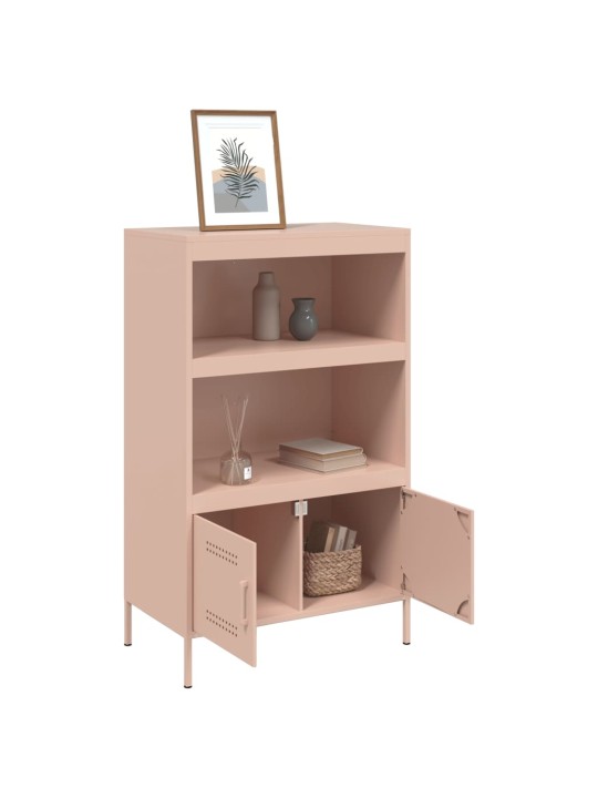 Skříň highboard růžová 68 x 39 x 113 cm ocel