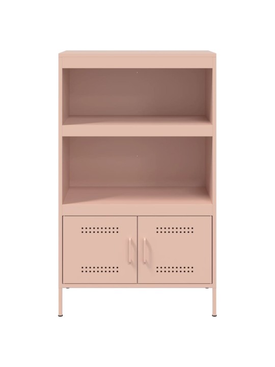Skříň highboard růžová 68 x 39 x 113 cm ocel