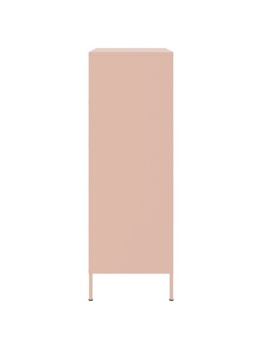 Skříň highboard růžová 68 x 39 x 113 cm ocel
