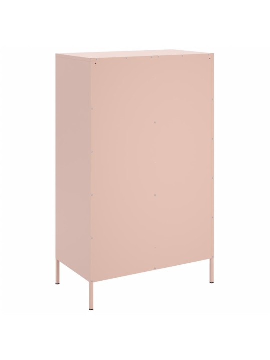 Skříň highboard růžová 68 x 39 x 113 cm ocel