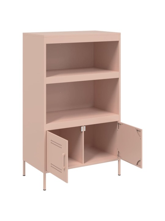 Skříň highboard růžová 68 x 39 x 113 cm ocel