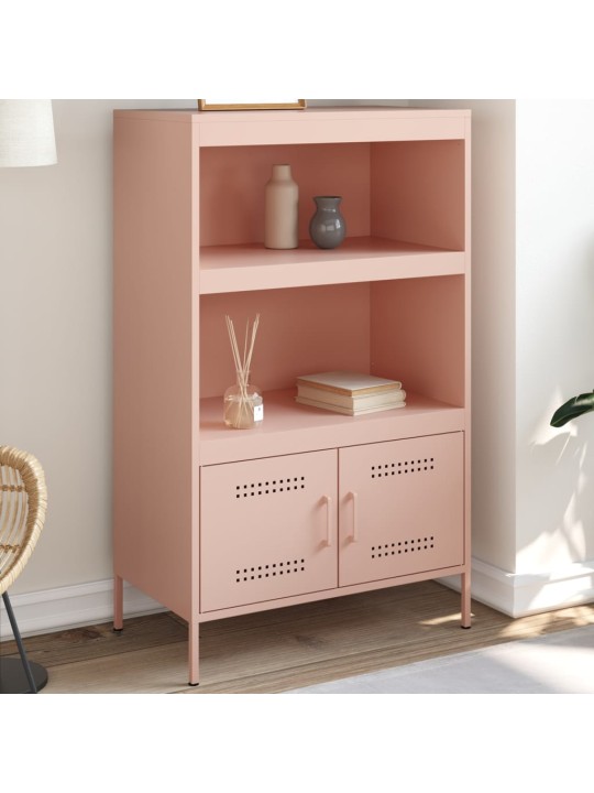 Skříň highboard růžová 68 x 39 x 113 cm ocel