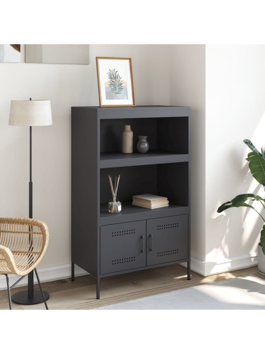Skříň highboard antracitová 68 x 39 x 113 cm ocel