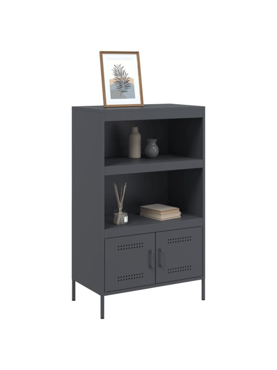 Skříň highboard antracitová 68 x 39 x 113 cm ocel