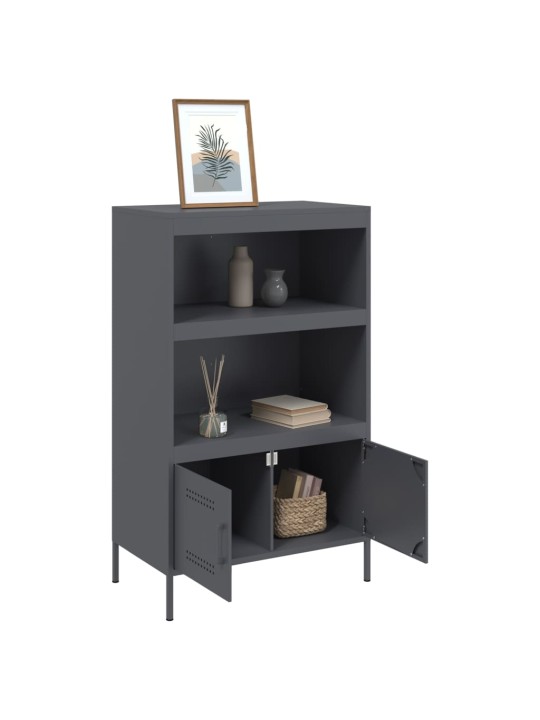 Skříň highboard antracitová 68 x 39 x 113 cm ocel