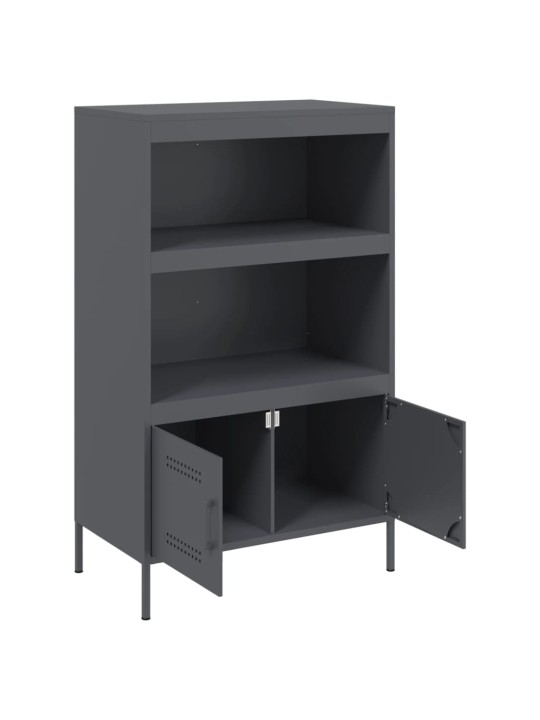 Skříň highboard antracitová 68 x 39 x 113 cm ocel