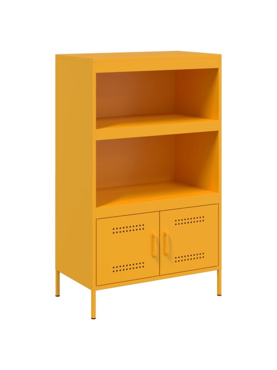 Skříň highboard hořčicově žlutá 68 x 39 x 113 cm ocel