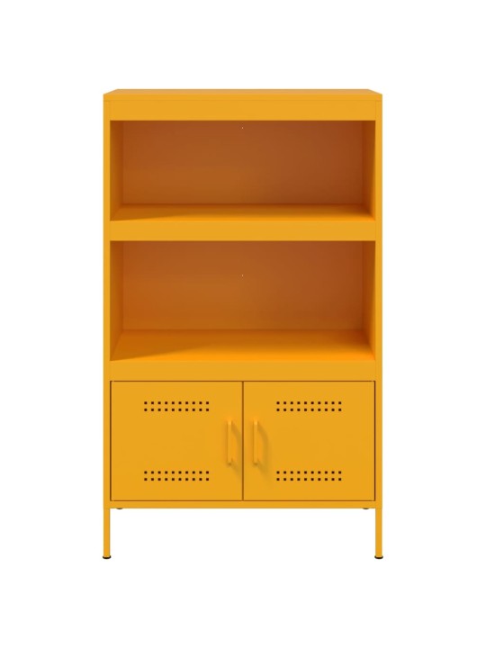 Skříň highboard hořčicově žlutá 68 x 39 x 113 cm ocel