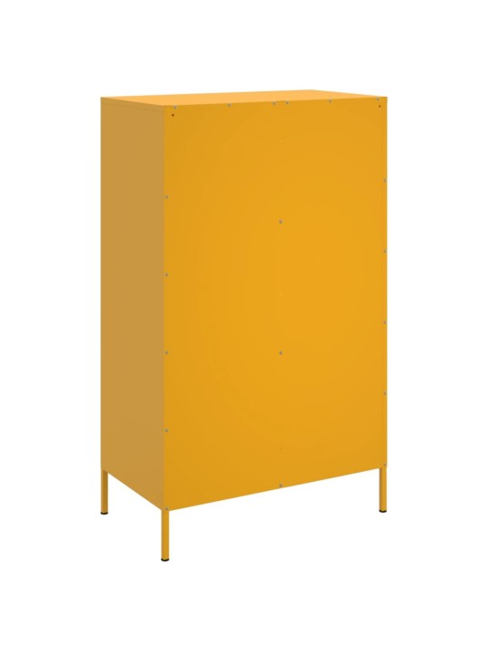 Skříň highboard hořčicově žlutá 68 x 39 x 113 cm ocel