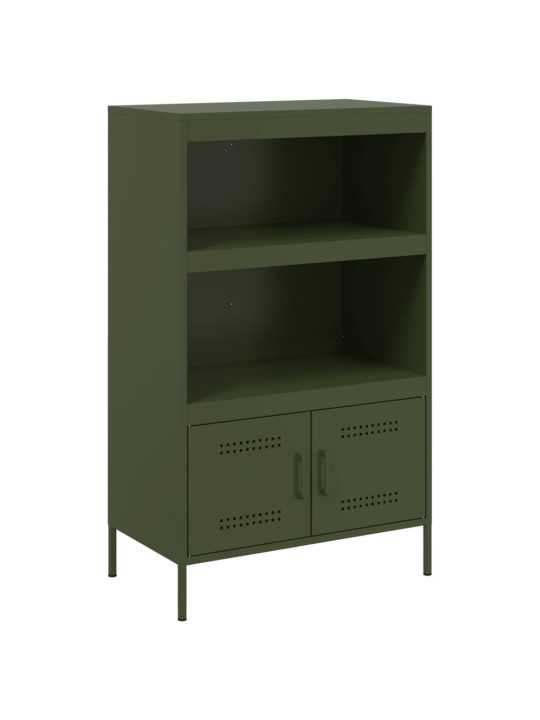 Skříň highboard olivově zelená 68 x 39 x 113 cm ocel
