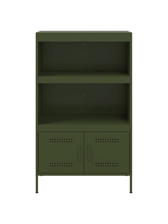 Skříň highboard olivově zelená 68 x 39 x 113 cm ocel