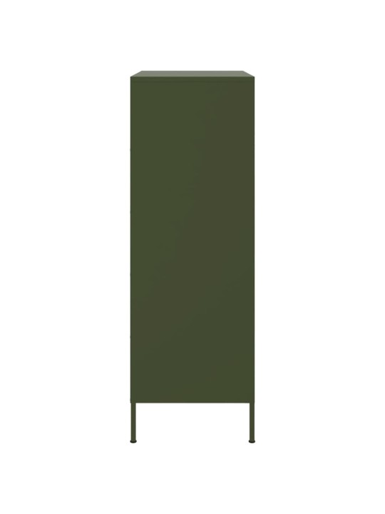 Skříň highboard olivově zelená 68 x 39 x 113 cm ocel