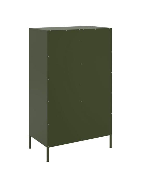 Skříň highboard olivově zelená 68 x 39 x 113 cm ocel