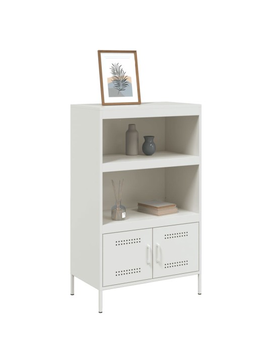 Skříň highboard bílá 68 x 39 x 113 cm ocel