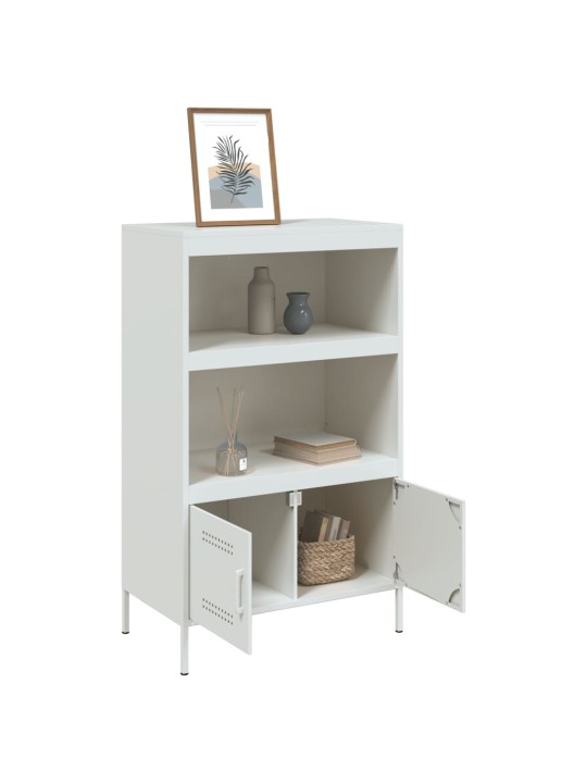 Skříň highboard bílá 68 x 39 x 113 cm ocel