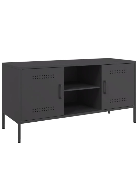 TV skříňka černá 100,5 x 39 x 50,5 cm ocel