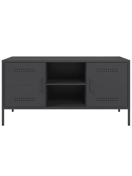 TV skříňka černá 100,5 x 39 x 50,5 cm ocel