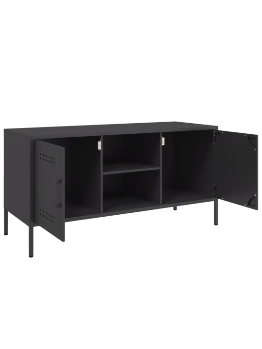TV skříňka černá 100,5 x 39 x 50,5 cm ocel