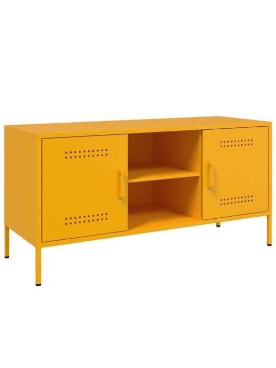 TV skříňka hořčicově žlutá 100,5 x 39 x 50,5 cm ocel