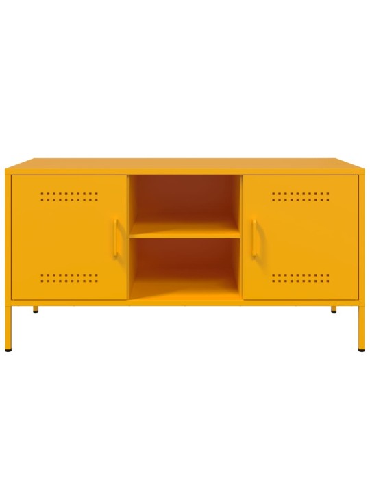 TV skříňka hořčicově žlutá 100,5 x 39 x 50,5 cm ocel