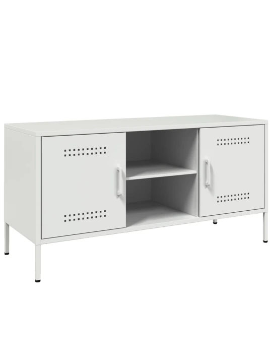 TV skříňka bílá 100,5 x 39 x 50,5 cm ocel