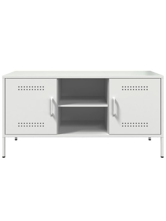 TV skříňka bílá 100,5 x 39 x 50,5 cm ocel