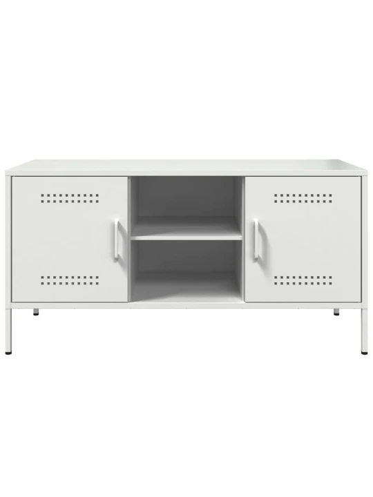 TV skříňka bílá 100,5 x 39 x 50,5 cm ocel