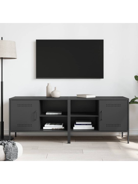 TV skříňky 2 ks černé 68 x 39 x 50,5 cm ocel