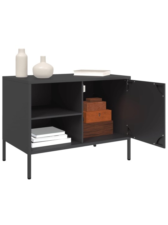 TV skříňky 2 ks černé 68 x 39 x 50,5 cm ocel