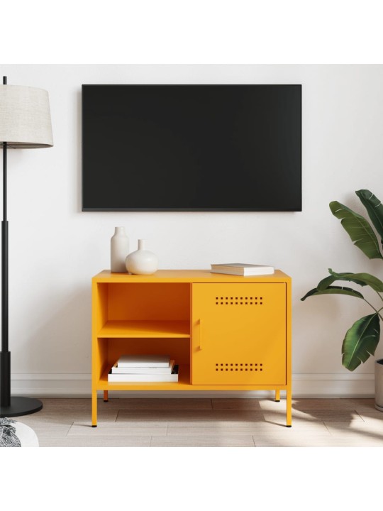TV skříňka hořčicově žlutá 68 x 39 x 50,5 cm ocel