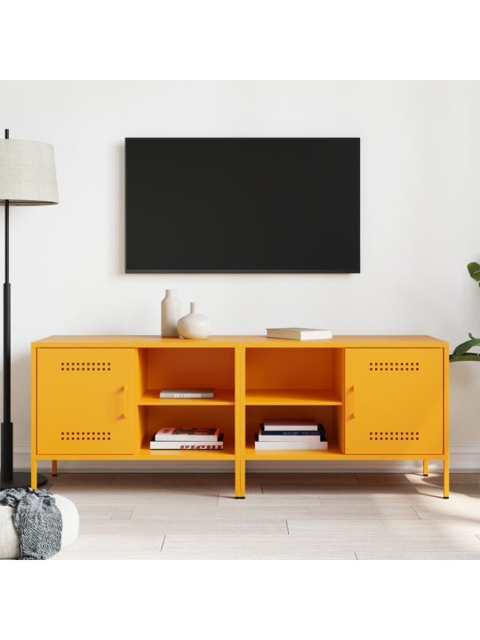 TV skříňky 2 ks hořčicově žluté 68 x 39 x 50,5 cm ocel