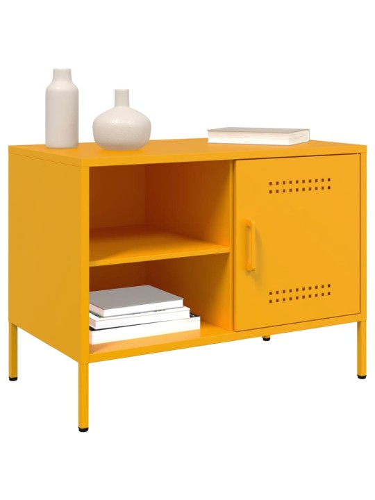 TV skříňky 2 ks hořčicově žluté 68 x 39 x 50,5 cm ocel
