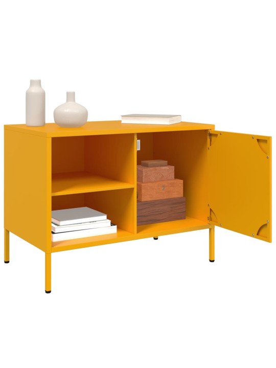 TV skříňky 2 ks hořčicově žluté 68 x 39 x 50,5 cm ocel