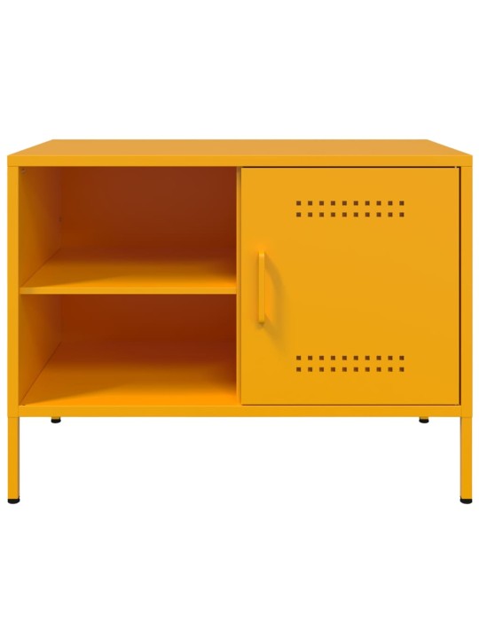 TV skříňky 2 ks hořčicově žluté 68 x 39 x 50,5 cm ocel