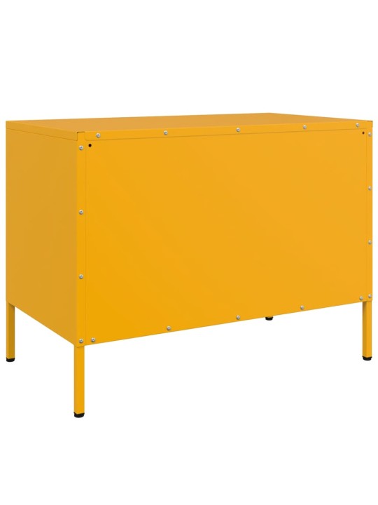 TV skříňky 2 ks hořčicově žluté 68 x 39 x 50,5 cm ocel