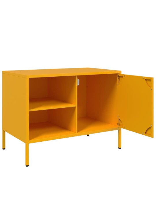 TV skříňky 2 ks hořčicově žluté 68 x 39 x 50,5 cm ocel