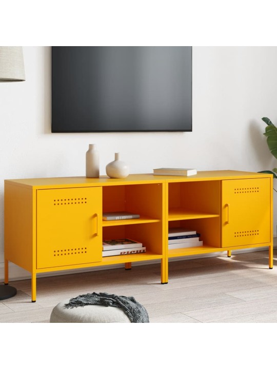 TV skříňky 2 ks hořčicově žluté 68 x 39 x 50,5 cm ocel